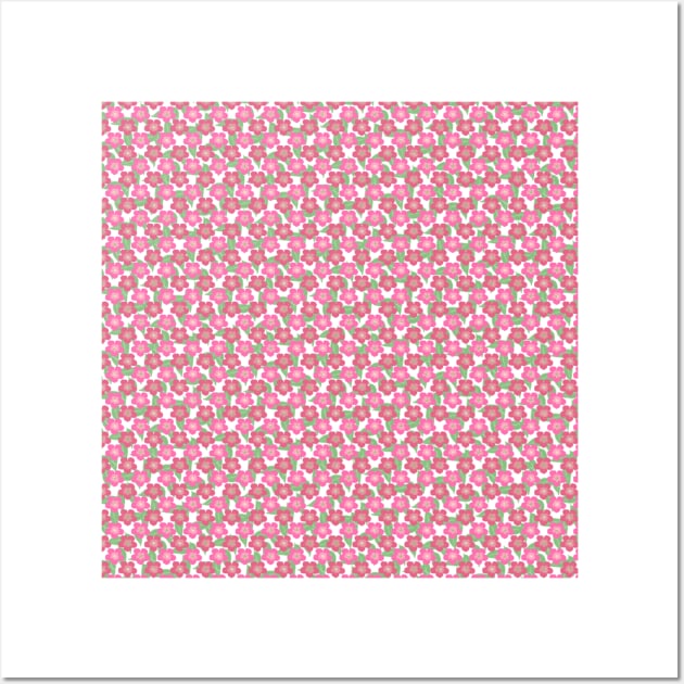 Cherry blossom Sakura Pink flower pattern Wall Art by Pragonette